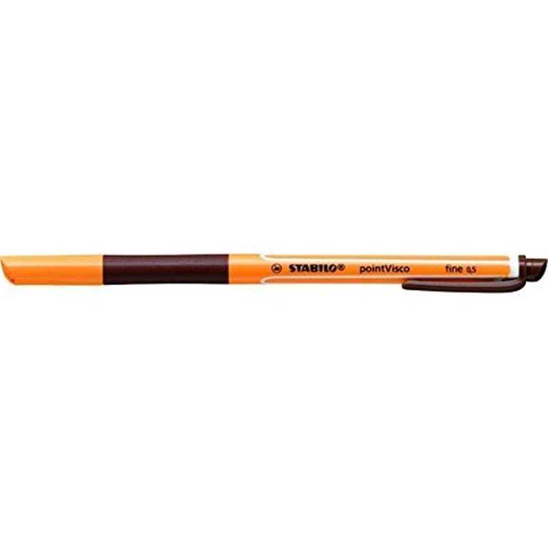 STABILO pointVisco Lot de 3 stylos roller avec formule gel innovante Marron