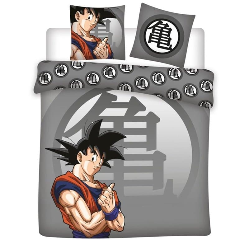 Aymax Parure de Lit Double Dragon Ball Z, Housse de Couette 2 Personnes Réversible 240x220 cm + 2 Taies d'oreiller 65x65 cm, Pol