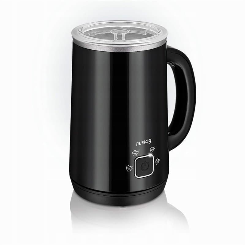 Huslog Mousseur à Lait Électrique 4 en 1, 500W, 240ml, Mousse Chaude & Froide, Chauffe-Lait, Inox Antiadhésif, Arrêt Automatique