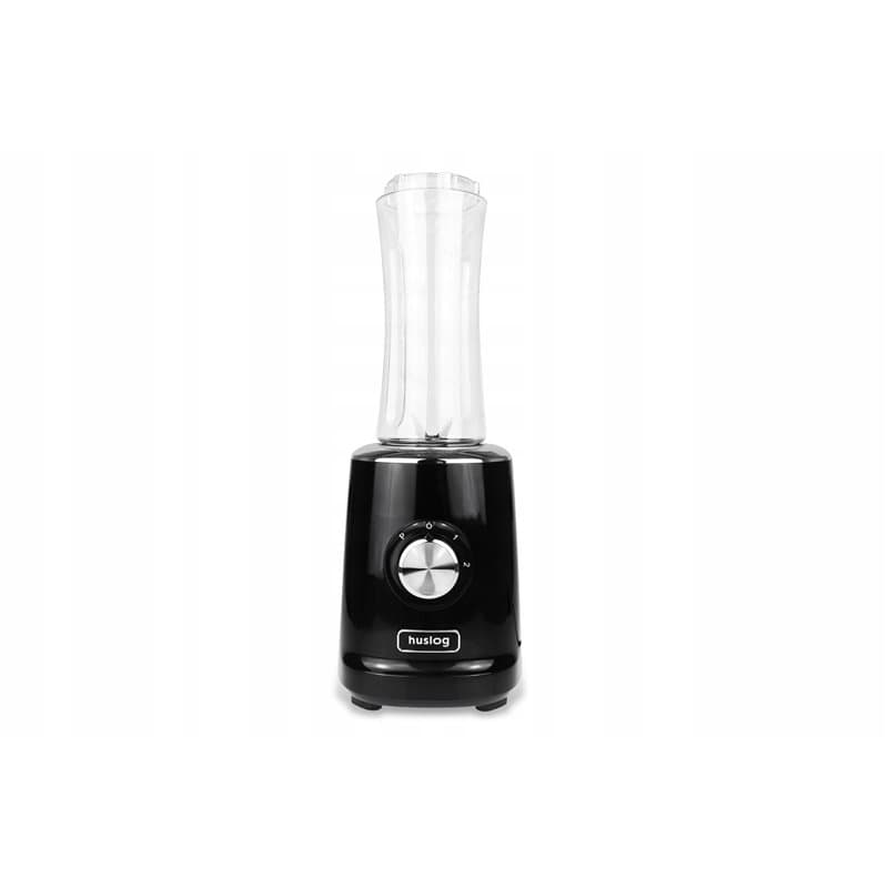 Huslog Blender Smoothie 500W, 4 Lames Inox, Bouteille Blend & Go 600ml, 2 Vitesses + Fonction Pulse, Base Antidérapante, Protect
