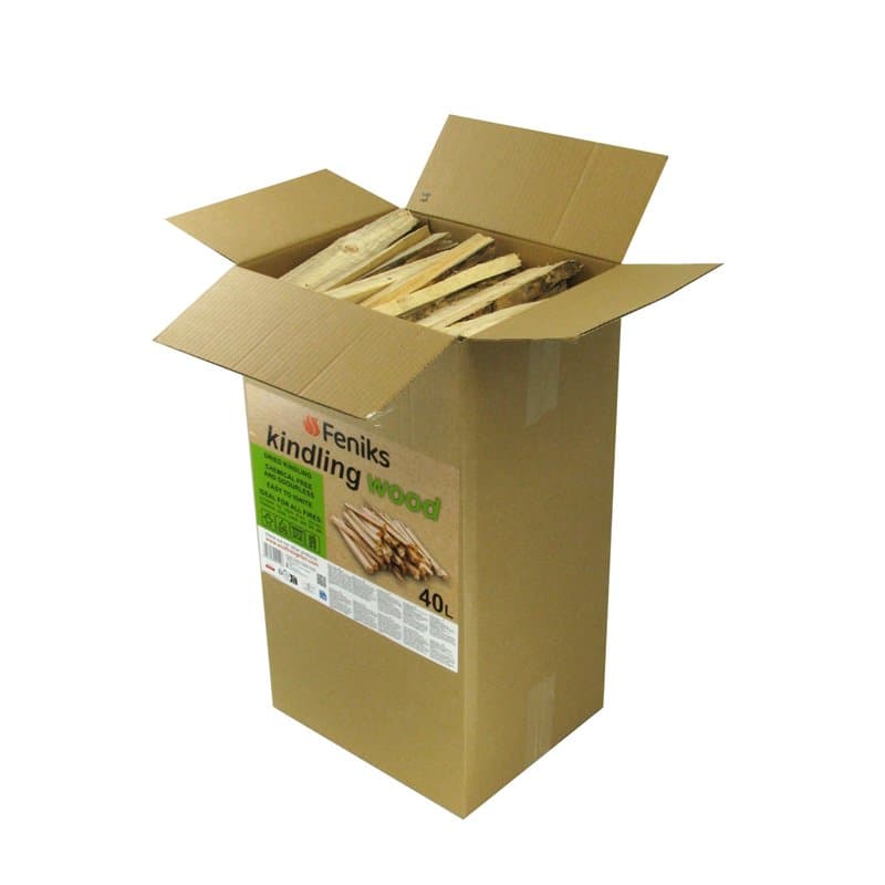Feniks Bois d'allumage 40 litres (environ 10 à 11 kg) – Bois sec pour cheminée et barbecue (longueur env. 25 cm)
