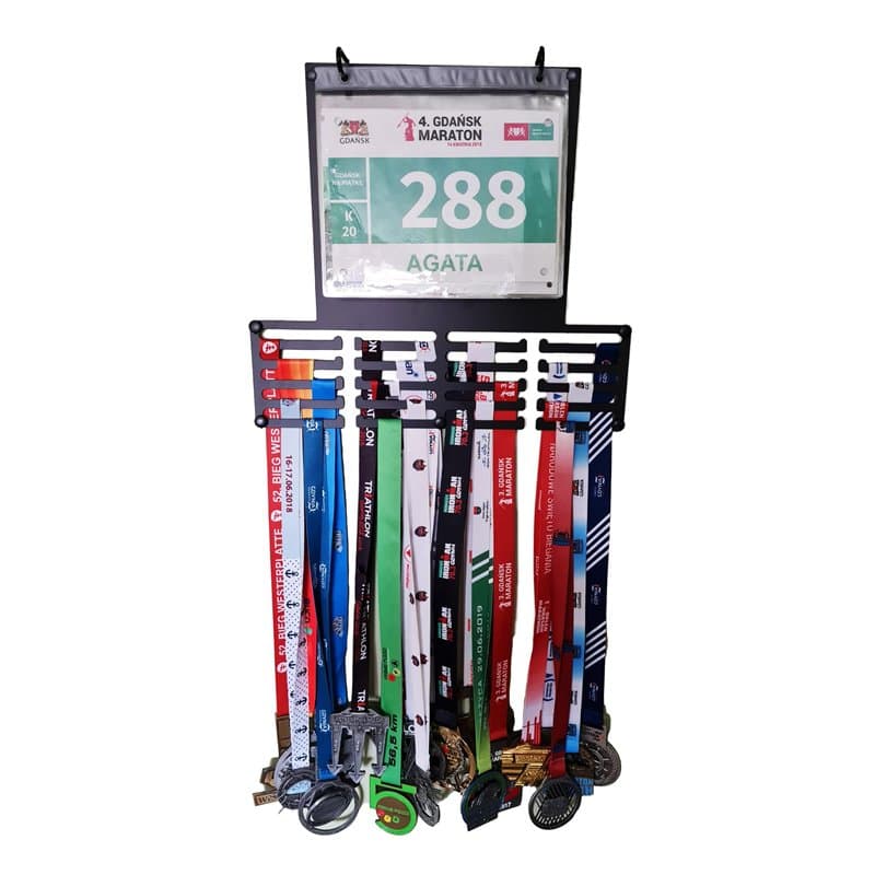 RUNGIFT Porte-médailles pour médailles et dossards 40x35cm, Cintre de médailles, Porte-dossard, Support pour médailles de Course