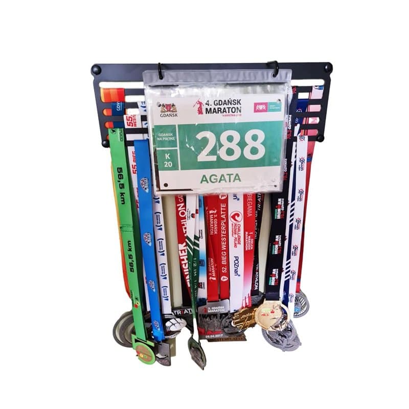 Porte-médailles pour médailles et dossards 40x13cm, Cintre de médailles, Porte-dossard, Support pour médailles de Course