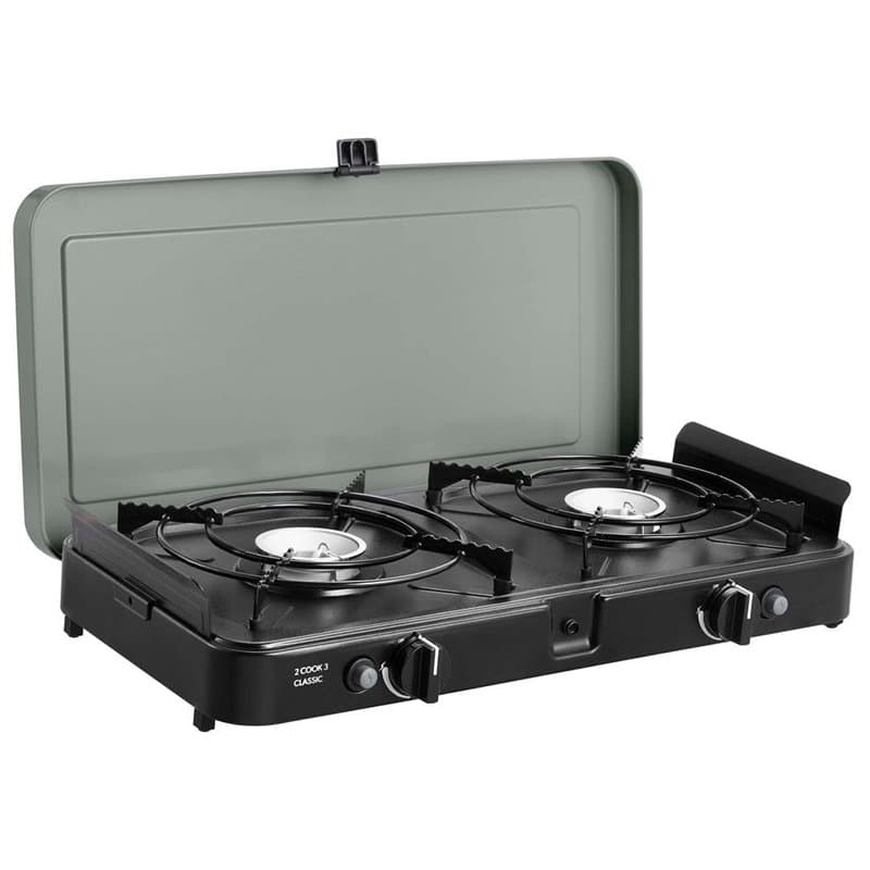 CADAC Cuisinière classique 2-Cook 3 30mBar - Barbecue acier - Grille Barbecue Camping Gaz - aluminium - plastique - Noir - Vert