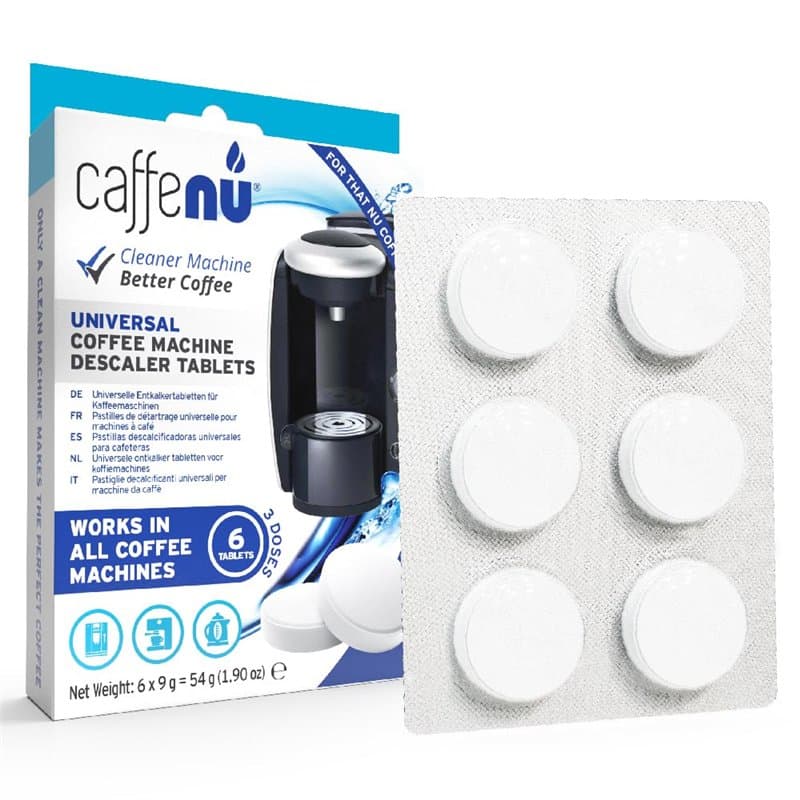 Caffenu Tablettes détartrantes Pack de 6 | Tablettes pour detartrage machine cafe | Compatible avec Nespresso, Delonghi, Lavazza