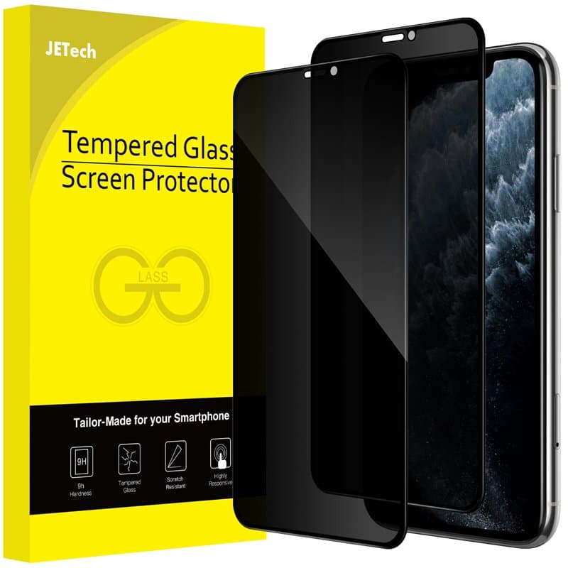 JETech Verre Trempé Anti-Espion pour iPhone 11 Pro Max/XS Max 6,5 Pouces, Couverture Complète, Film Protection Écran, Compatible