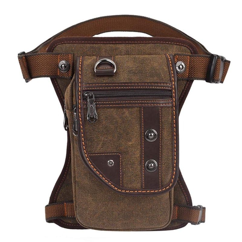 Xieben Canvas Drop Leg Sac pour Hommes Femmes Moto Vélo Multi-Purpose Cuisse Taille Fanny Pack Mens Voyage Équitation Pêche Rand