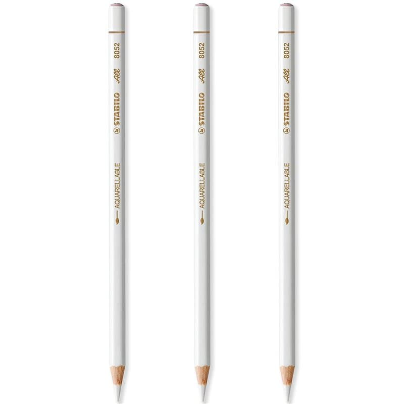 STABILO All Lot de 3 crayons à papier effet aquarelle Blanc