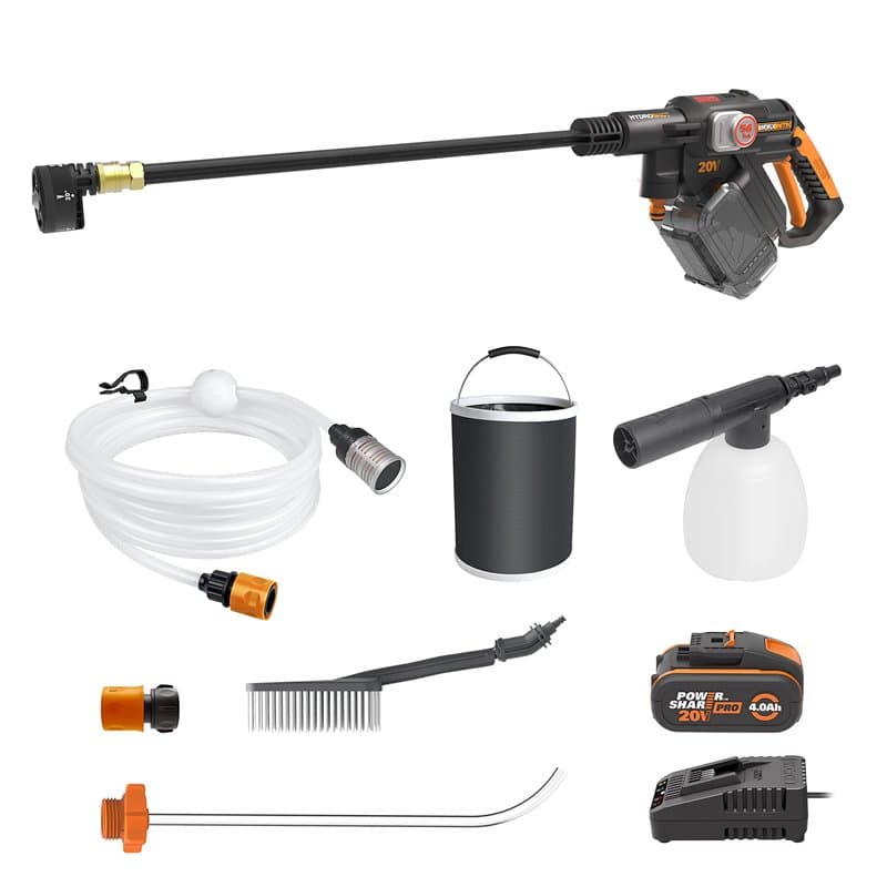 WORX Nitro 18V(20V Max) Nettoyeur Haute Pression sans Fil Hydroshot WG633E.1, PowerShare, Nettoyage de Terrasse Lavage de Voitur