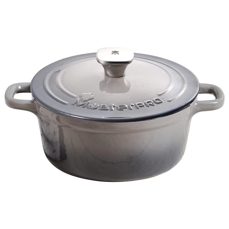 MasterPro Unique,Faitout de Cuisine de 27 cm avec Couvercle,Gris,Fabriqué avec des Matériaux recyclés,Anses ergonomiques,Faitout