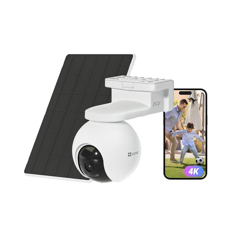 EZVIZ 4K(8MP) Caméra Surveillance WiFi Extérieure sans Fil + 5W Panneau Solaire, Détection de Personnes/Véhicules, Caméra Solair