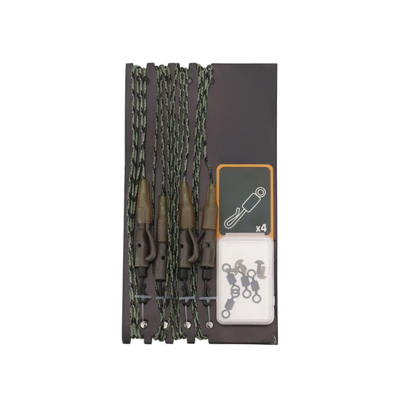 Be In Your Mind 4PCS Bas de Ligne avec Clip en Plomb Connexion Appât de Pêche Anti-Fond Connexion Rapide pour La Pêche à La Carp
