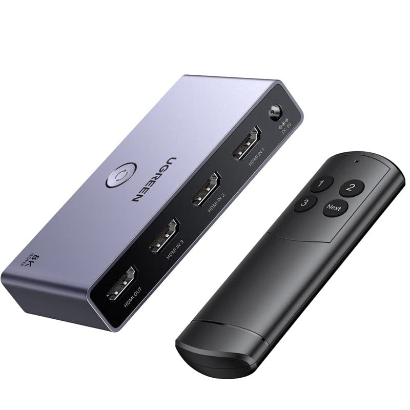 UGREEN Switch HDMI 2.1 8K 60Hz Commutateur 4K 120Hz 3 Entrées 1 Sortie 1080P Dolby Vision Atmos HDR 3D Haute Vitesse 48Gbps Comp