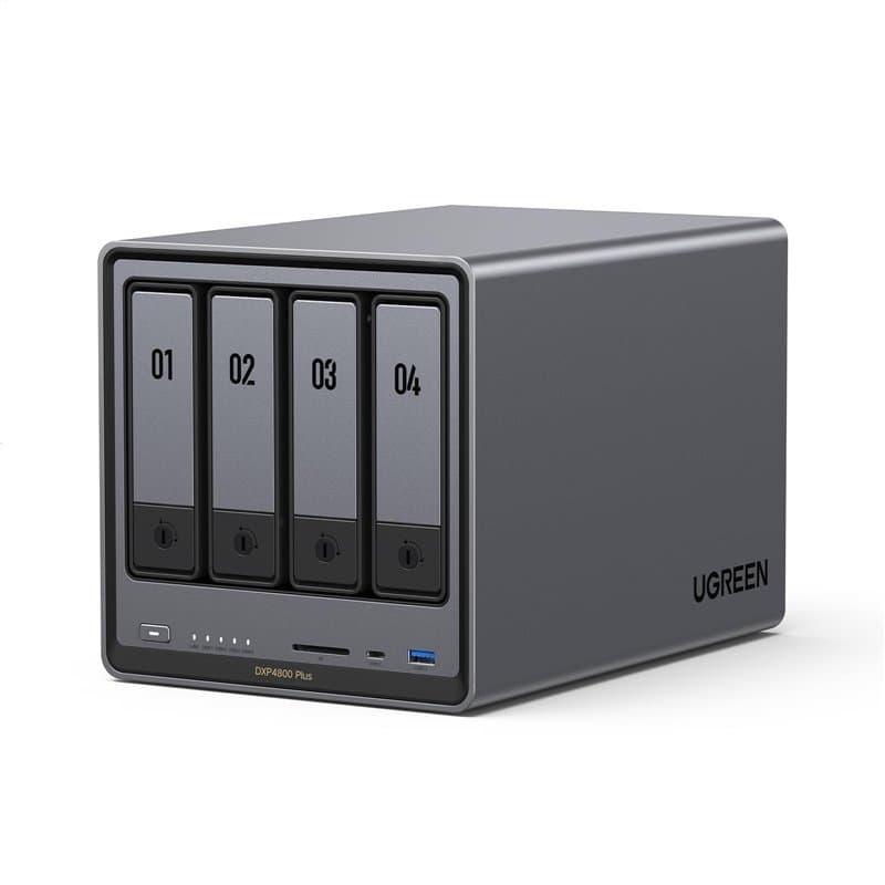 UGREEN NASync DXP4800 Plus, NAS de Bureau 4 Baies, processeur Intel Pentium Gold 8505 5 cœurs, 8 Go de RAM DDR5, SSD 128 Go, 1 x