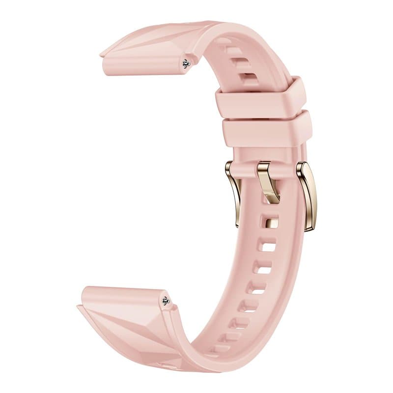HUAWEI EasyFit 3-18F1 Rose Crystal Pink Fluoroélastomère 23 mm Sangle Résistant à l'eau IP54 Bluetooth pour Smartphone, Tablette
