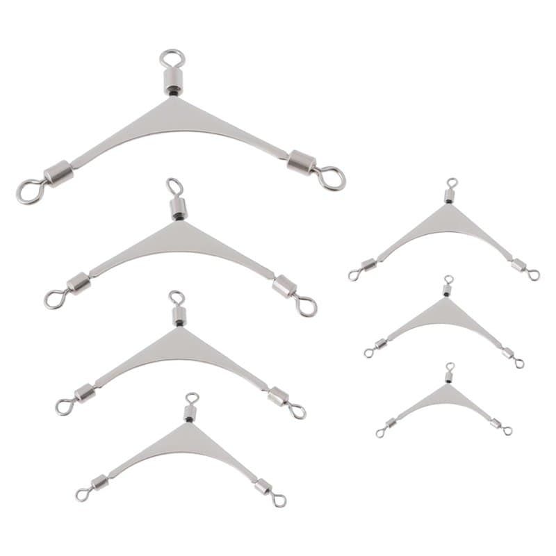 Create idea 35x émerillons de Pêche à 3 Voies en Acier Inoxydable Adaptés à La Pêche en Mer à La Carpe Ou à La Mouche (7 Tailles