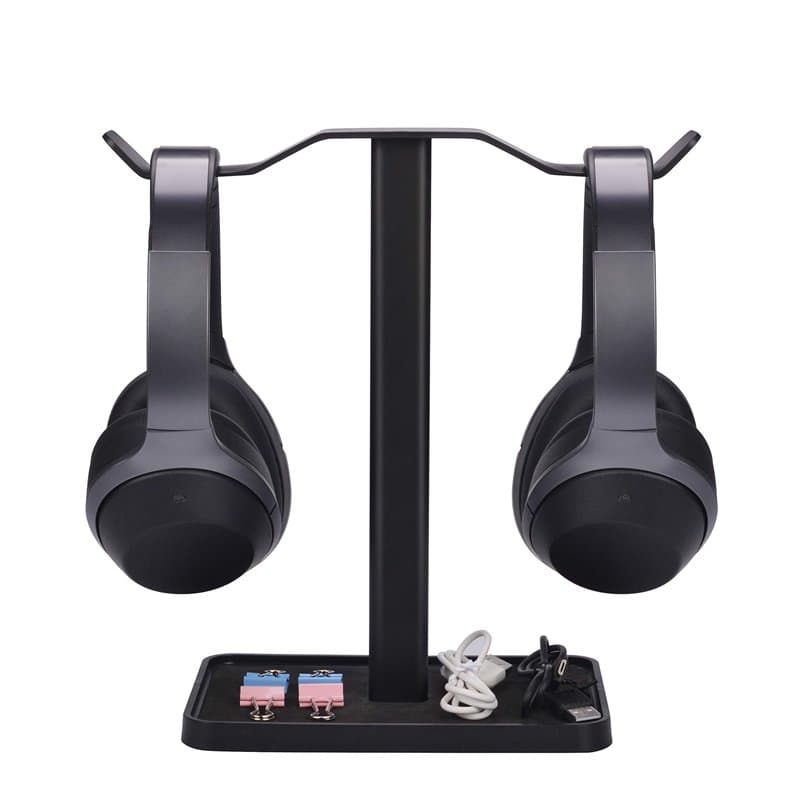 Neetto HS908 Double Support Casque pour Bureau, Stand et Rangement pour Casques Micro Sennheiser, Sony, Audio-Technica, Bose, Be