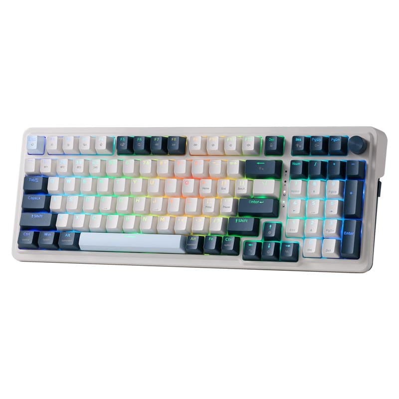 Redragon K686 PRO Clavier de jeu Gasket RGB 98 touches, clavier mécanique 3 modes avec socle remplaçable à chaud, contrôle spéci
