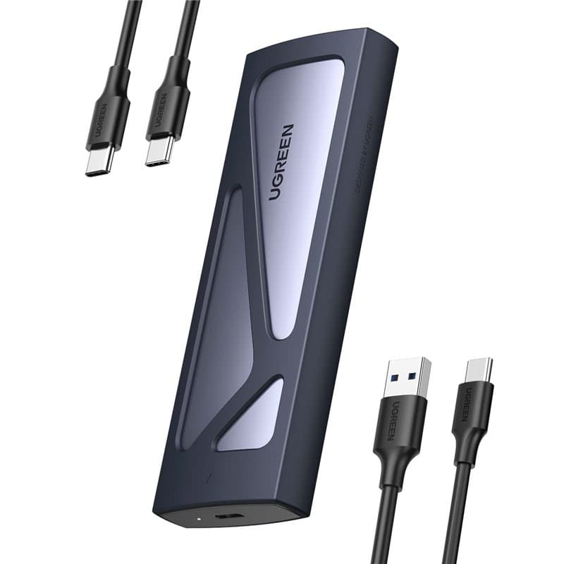 UGREEN Boîtier M.2 SSD NVMe USB 3.2 Gen 2 10 Gbps Adaptateur NVMe SSD M.2 2230 2242 2260 2280, Deux Câbles Inclus Supporte UASP