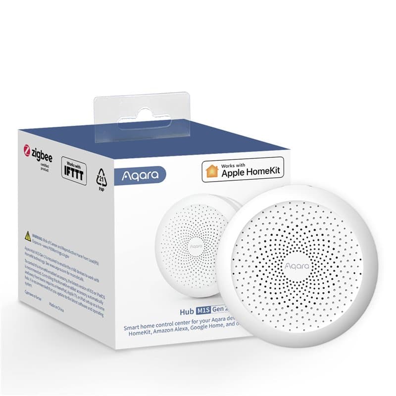 Aqara Hub Domotique M1S Gen 2, Pont sans Fil Smart Home pour Système d'Alarme, Domotique, Moniteur et Contrôle à Distance, Prend