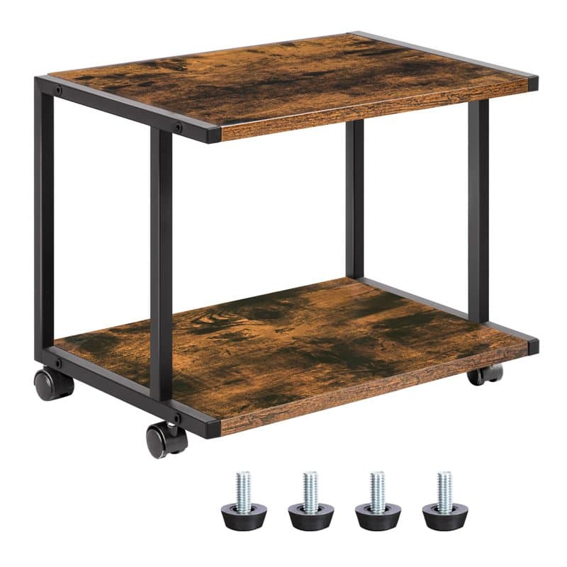 HOOBRO Support d'Imprimante, Étagère pour Imprimante de Bureau, 42 x 28 x 33 cm, avec Pieds Réglables et roulettes, pour Bureau,
