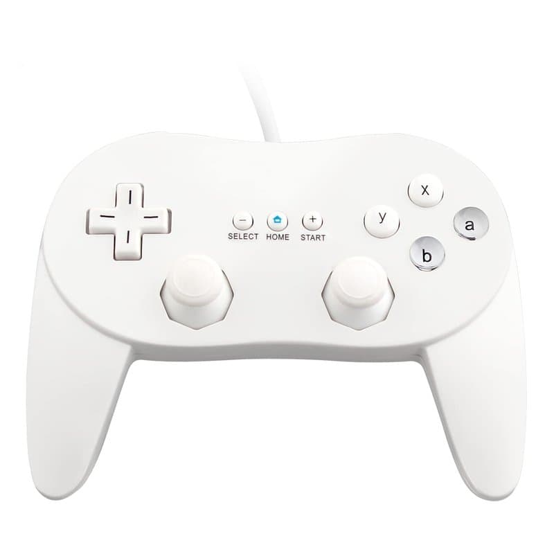OSTENT Manette classique Filaire Pro Gamepad Joystick pour Console de jeux vidéo pour Wii Remote, Couleur Blanc