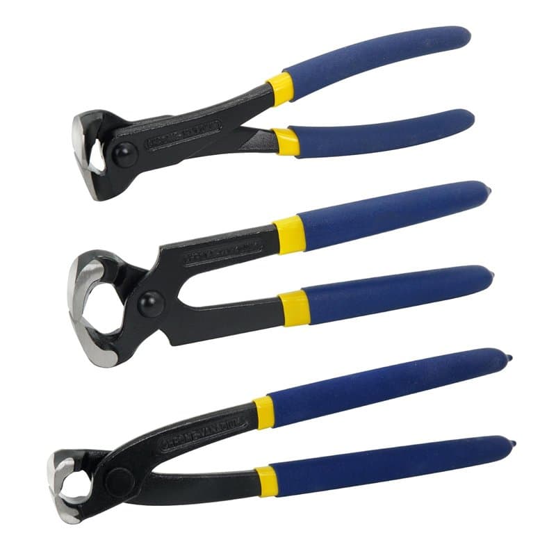 MANUFORE Jeu de 3pcs Tenailles Pinces, 8in Tenaille de Menuisier, 8in Pince Coupante de Devant, 8in Tenaille Russe, Pince avec P