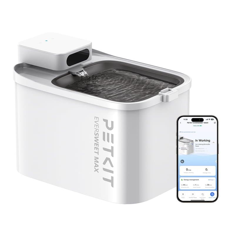 PETKIT EVERSWEET Max Fontaine a Eau Chat sans Fil, Fontaine a Eau Chat Chien Acier Inoxydablee, 26dB Ultra Silencieux, Contrôlé
