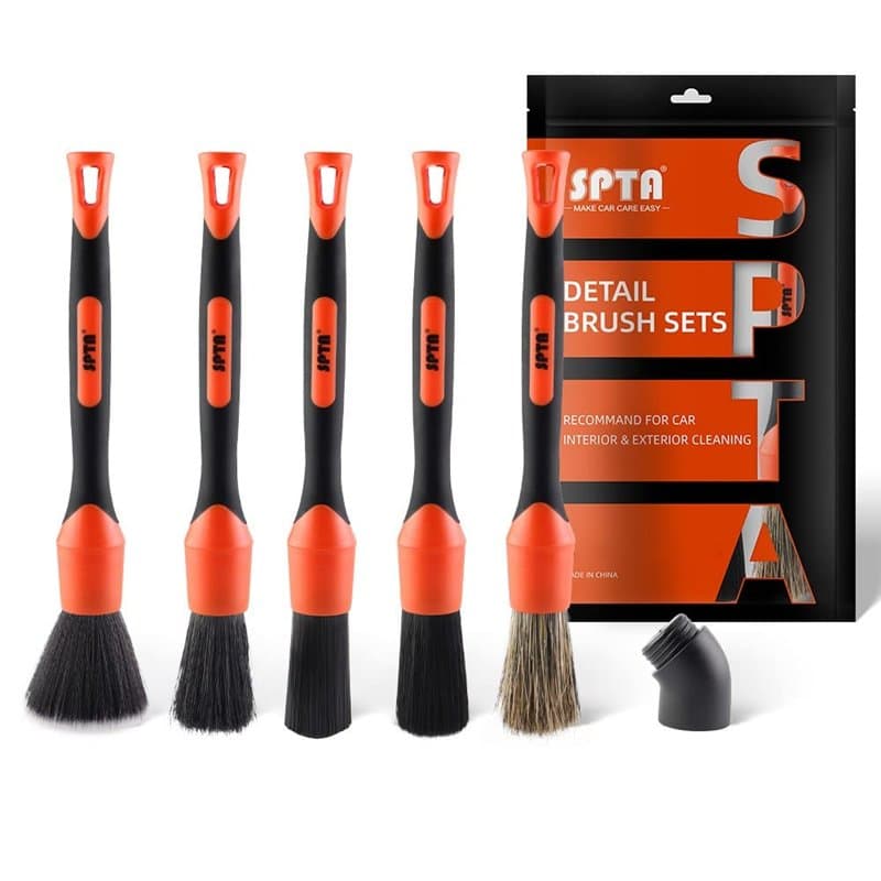 SPTA Brosses Ultra Doux, Auto Brosses Ultra Doux, Brosse à Détail, Brosses de Nettoyage pour Voiture avec Poils Souples, Lot de
