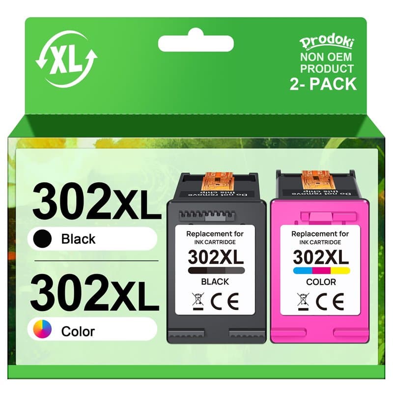 Prodoki 302 XL Cartouche d'encre Remplacement pour HP 302 XL Noir et Couleur Cartouche Encre pour OfficeJet 3831 3833 3830, Desk