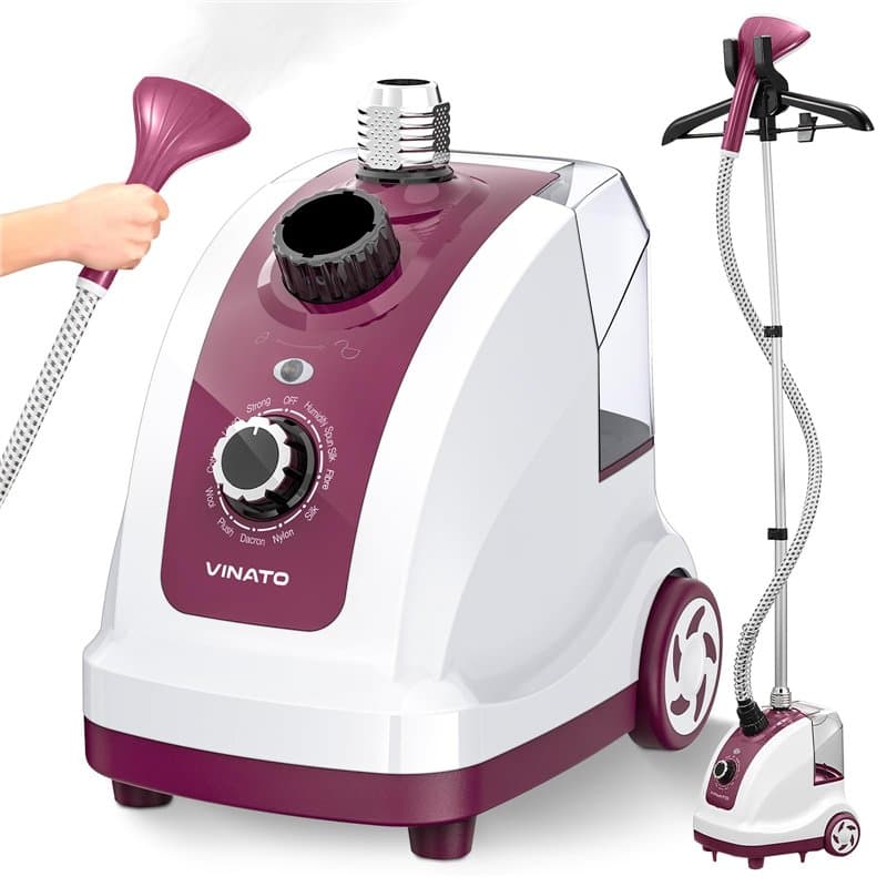 VINATO Defroisseur Vapeur Vertical, Repasseur Vapeur Vertical avec Réservoir d'eau de 1,35 litre, 11 Fonctions Vapeur Clothes St