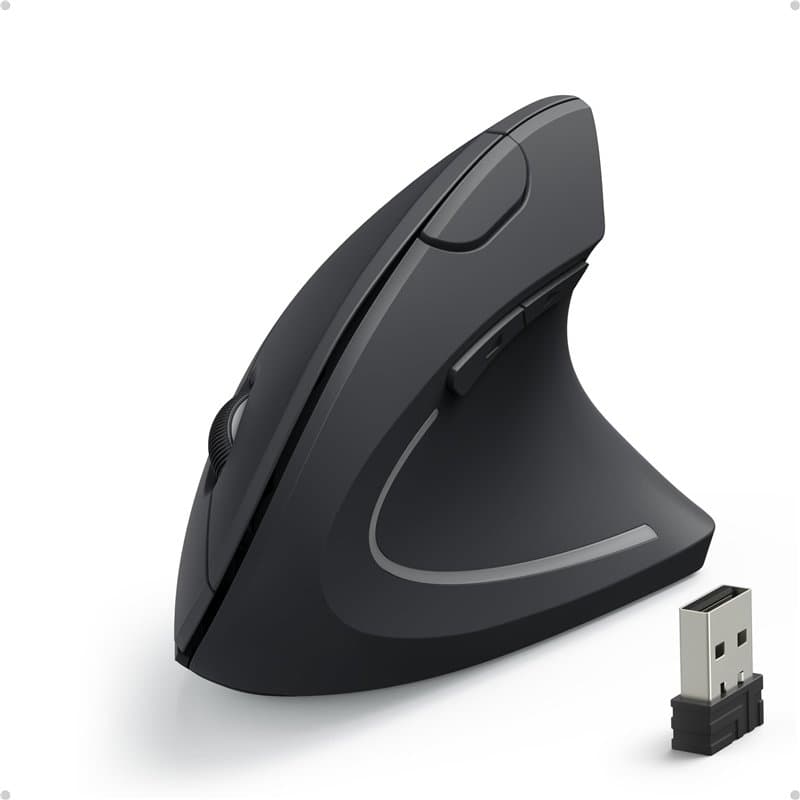 Anker Souris Ergonomique Verticale USB Sans Fil 2.4G avec 3 Niveaux DPI ajustables 800 / 1200 / 1600 et 5 Contrôles Latéraux