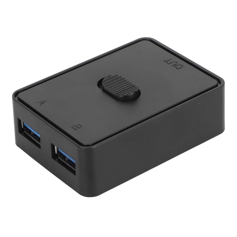 LenTLy Commutateur KVM USB, Bidirectionnel 2 en 1 Sortie Voyants LED Sélecteur de Commutateur USB 3.0 Portable Plug and Play pou