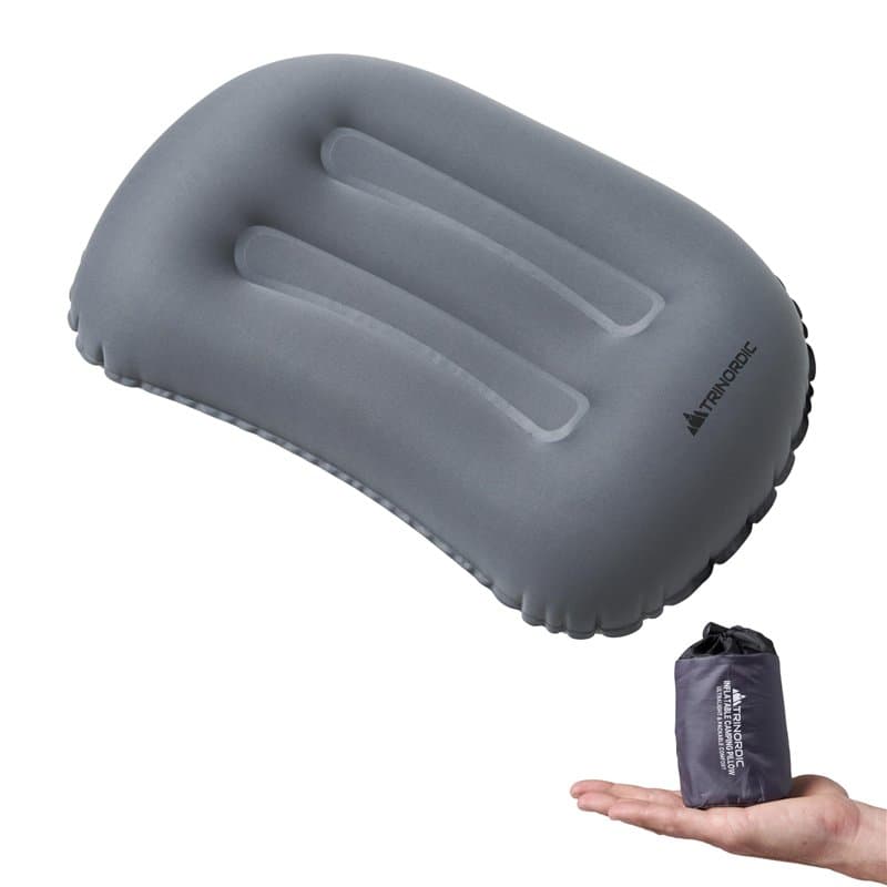 Trinordic Oreiller Gonflable Ultraléger pour Le Camping – Housse Extra Douce et Vanne Réglable – Oreiller de Voyage Confortable