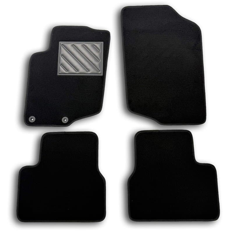 Tapis de Sol pour Peugeot 207 à partir de 2007-2012 sur Mesure, antidérapant, Talonnette en Caoutchouc renforcé, Boutons de Fixa
