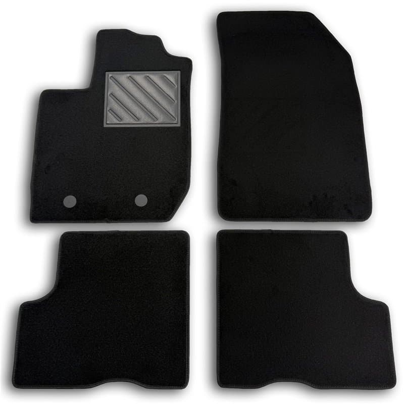 Tapis de Sol pour Dacia Duster II 2WD-4WD (2018-), avec Talonnette en Caoutchouc renforcé, Boutons d'ancrage