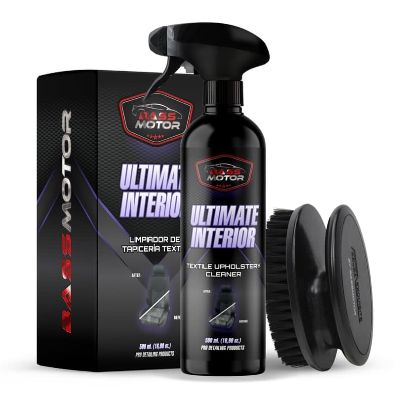 BassMotor Nettoyant Tissus d'Intérieur pour Sièges et Tapis Voiture. Nettoie avec Brosse Incluse. Facile à Utiliser, Parfum Frai