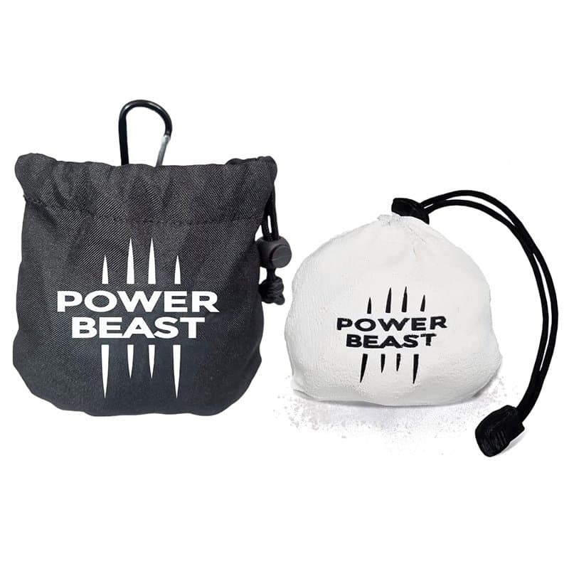 POWER BEAST Boule Chalk Rechargeable 60 GR + Chalk Sac, Chalk Ball, Chalk Bag, Sac magnésie, Magnésie en Boule, Craie de Magnési