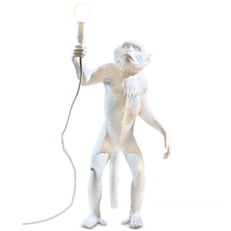 Seletti 14880 Lampe en forme de singe 46 x 27,5 Hauteur 54 cm En résine Blanc 57,8 x 51,2 x 30 cm