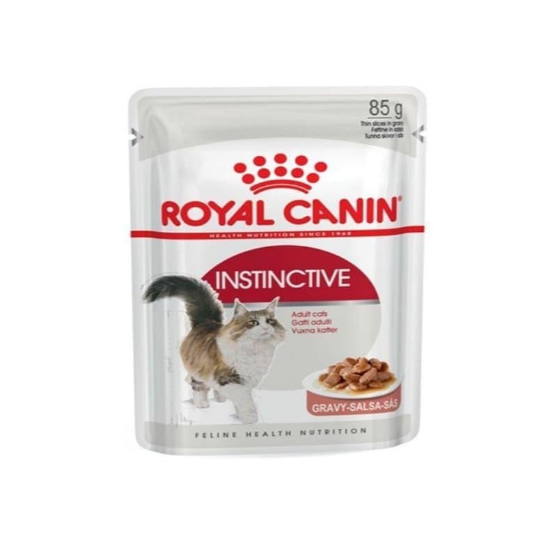 Royal Canin Instinctive Gravy | 12 x 85 g | Nourriture humide pour chats adultes | Petits morceaux en sauce | Pour soutenir un m