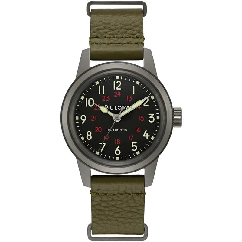 Bulova Mixte Adulte Analogique Montre avec Bracelet en Cuir 98A255