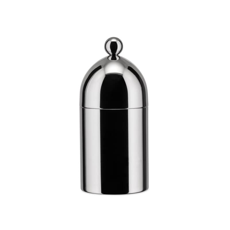 Alessi 90024 Sucrier avec Petite Cuiller en Acier Inoxydable 18/10 Brillant, 6,80 x 6,80 x 15,30 cm, Argent