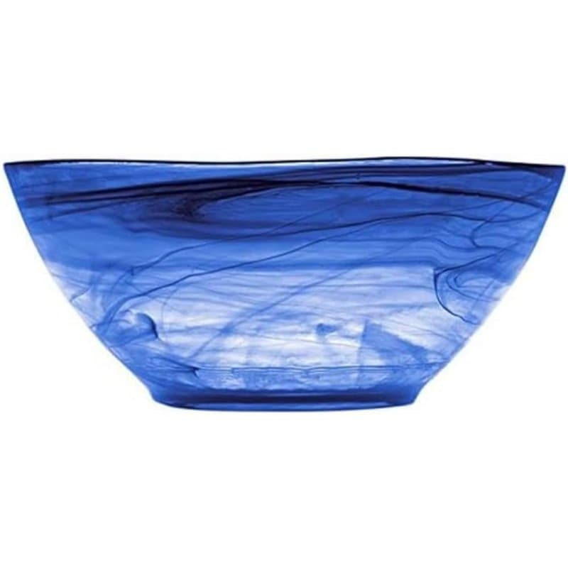 H&h insalatiera alabastro in pasta di vetro, 23 cm, blu cobalto