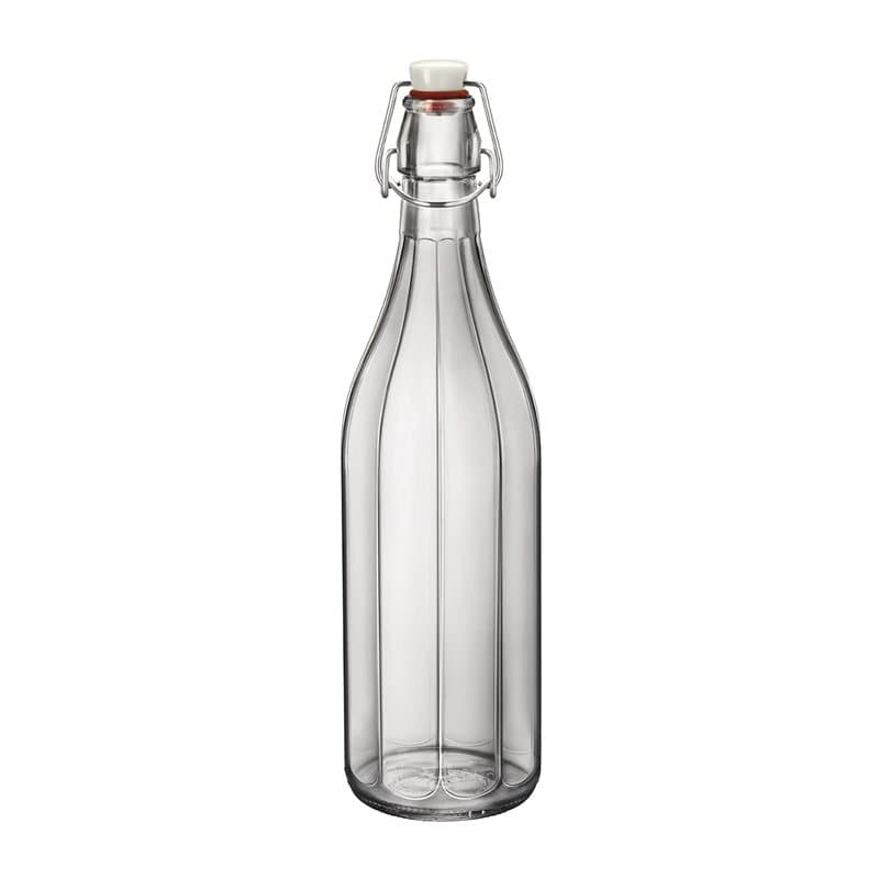 BORMIOLI ROCCO 390850MBA321990 Bormioli - Bouteille Oxford 1 L, Verre, Transparente, 8,9 x 30,6 cm