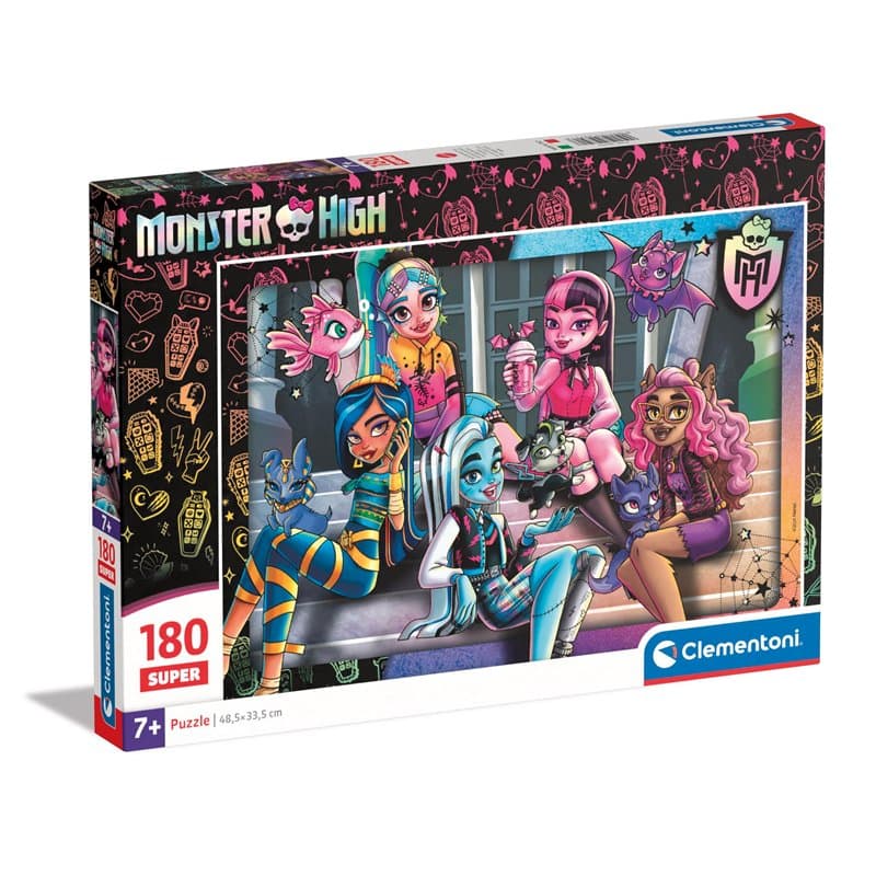 Clementoni Puzzle Enfant 7 Ans - Monster High, 180 Pièces, Supercolor, Disney, Fabriqué en Italie