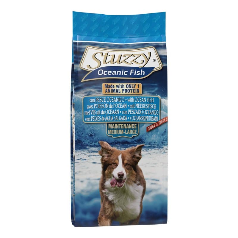 Stuzzy, Alimentation pour Chiens Adultes, Saveur Poisson océanique, Croquettes - Ligne Oceanic Fish, Format Sac de 12 kg