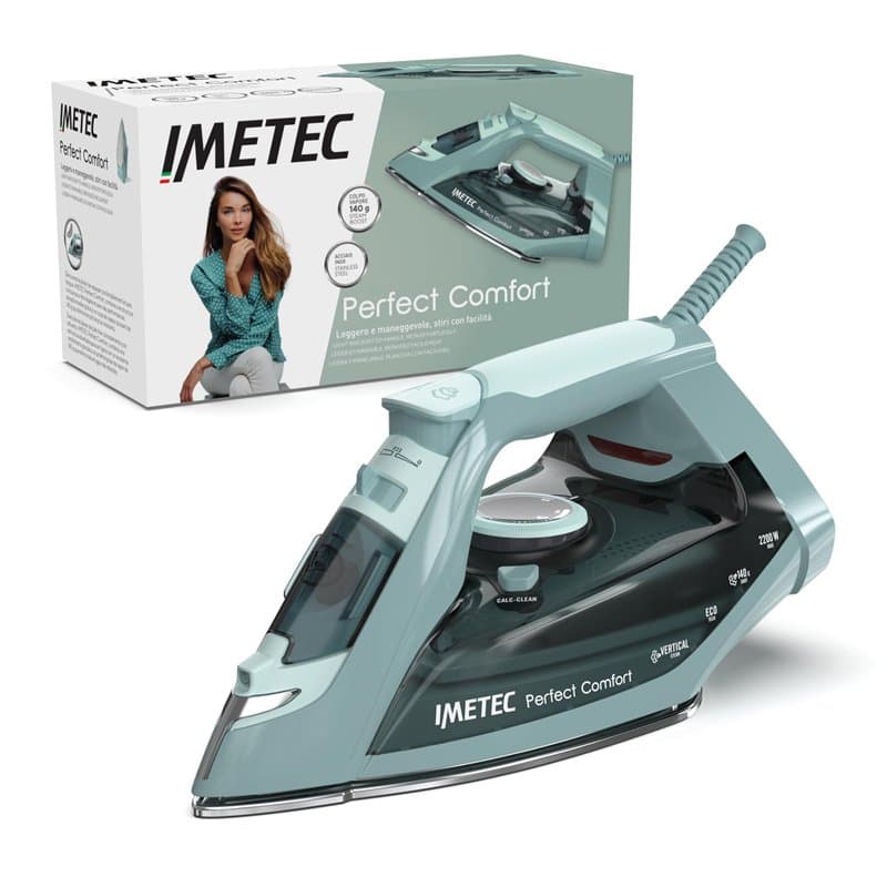 Imetec Fer À Repasser Vapeur Perfect Comfort - Fer À Vapeur Léger, Maniable Avec Protection Anti-Calcaire, Pression de Vapeur 14