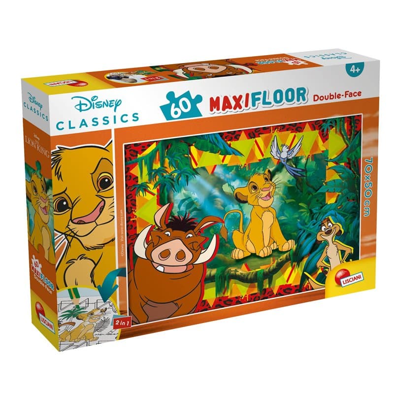 Liscianigiochi Disney Puzzle Df Maxi Floor 60 Roi Lion, 91751, Blanc