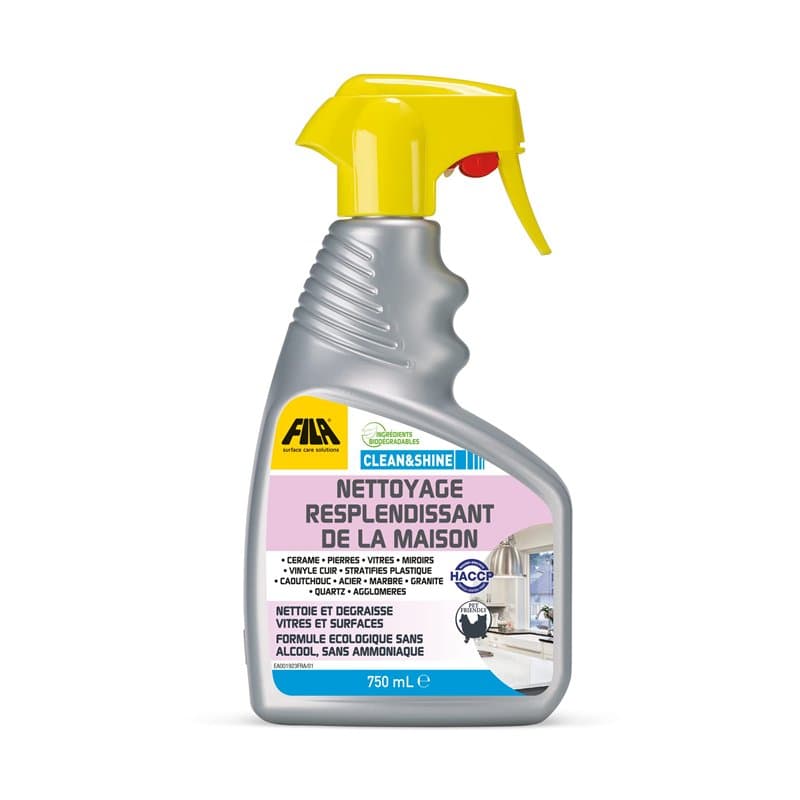 FILA Surface Care Solutions, CLEAN&SHINE, Spray Nettoyant Multi Surface Professionnel, Idéal pour Nettoyage Vitre, Adapté comme