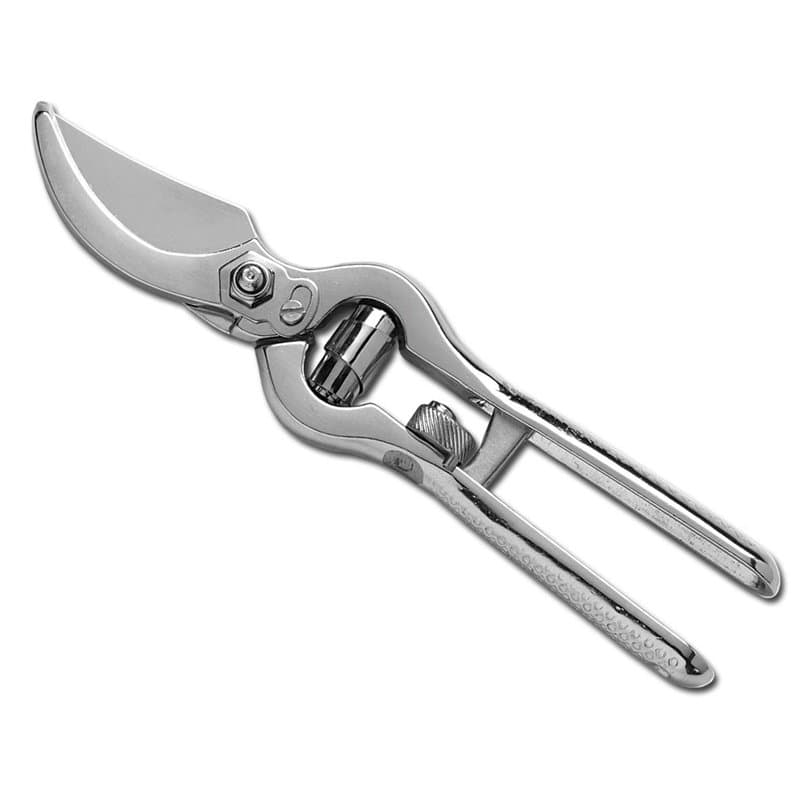 AUSONIA - SÉCATEUR PROFESSIONNEL FORGÉ DE 19 CM AVEC MANCHE POLI ET NICKELÉ, FERMETURE DE SÉCURITÉ À ROULETTE, IDÉAL POUR TAILLE